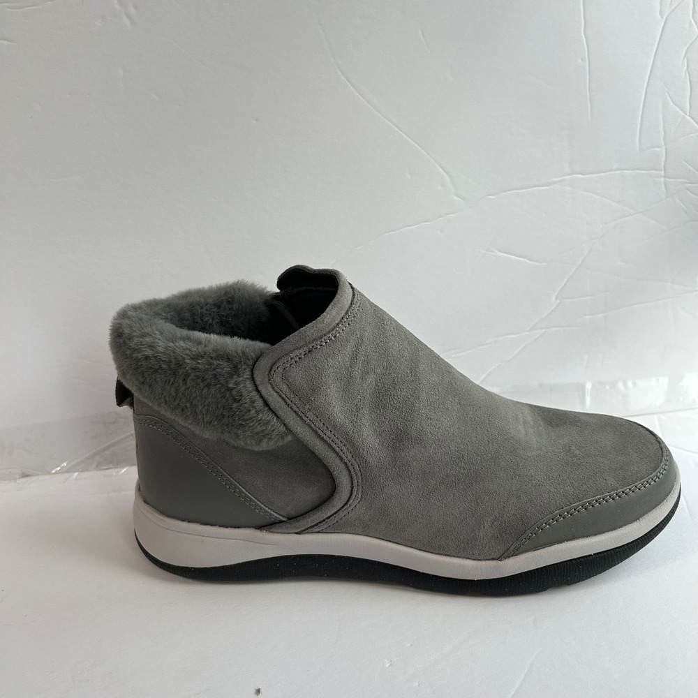 NWT Vionic Norwood Women 9 Charcoal Grey Suede Faux Fur Zip Ankle Boots A621176